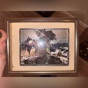 Framed Foil Art Western Print
“Innocent Allies”